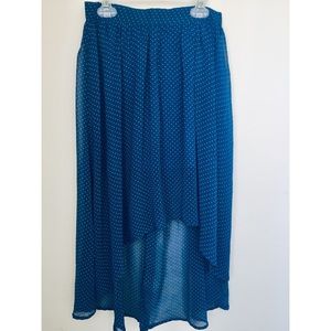 Forever21 Blue Polka Dot High Low Skirt